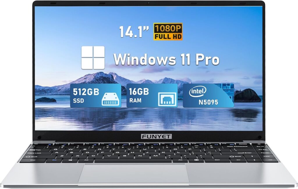 14 Inch Laptop Computer, Gaming Laptop, 16GB RAM 512GB SSD, Intel 11th Gen Processor(up to 2.9GHz), FHD 1920 x 1080, Supports 180 Angle Opening, Wifi 5, BT 4.2