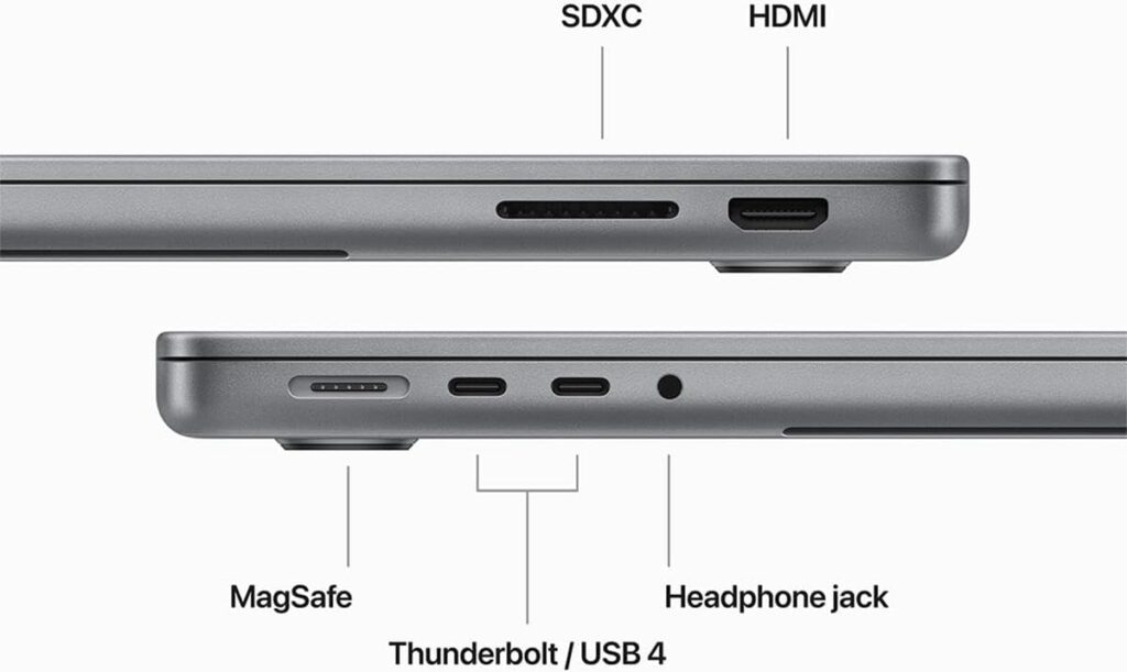 Apple MacBook Pro 14.2 with M3 Chip (Late 2023) - Space Gray, 8-Core / 10-Core, 16GB, 70W Adapter, 1TB SSD