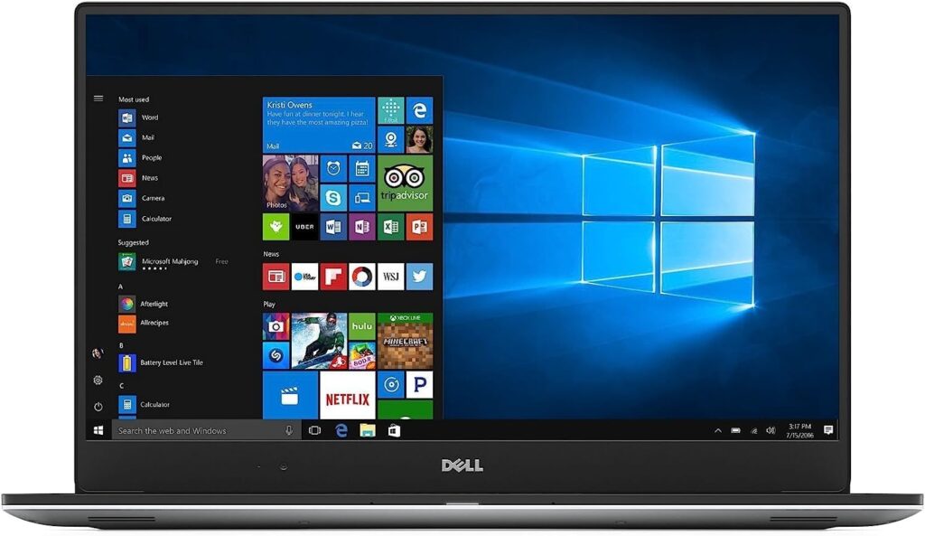 Dell XPS 15 9560 15.6 4K Ultra HD (3840 x 2160), Intel Core i7-7700U up to 3.8 GHz, 16GB RAM, 512GB SSD, Nvidia GTX 1050 4GB GDDR5, Touchscreen, Backlit Keyboard, Windows 10 pro (Renewed)