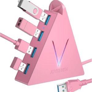 4 port usb 30 hub flyingvhub vertical data usb hub with 2 ft extended cable for mac pc xbox one ps4 ps5 imac surface pro