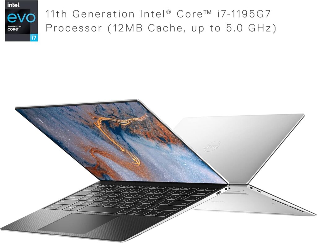 Dell XPS 13 9310 Touchscreen Laptop 13.4-inch UHD+ Thin and Light, Intel Core i7-1195G7, 16GB LPDDR4x RAM, 512G SSD, Intel Iris Xe Graphics, Windows 11 Home, 1-Year Preminum Support - Platinum Silver