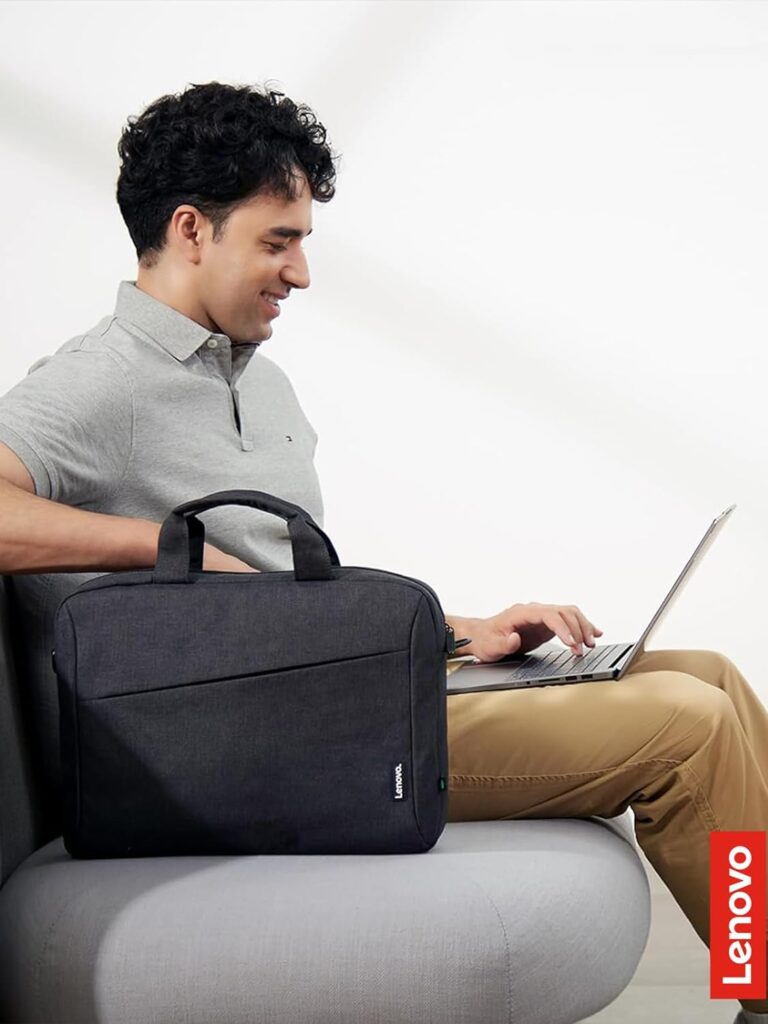 Lenovo Laptop Bag T210, Messenger Shoulder Bag for Laptop or Tablet, Sleek, Durable Water-Repellent Fabric