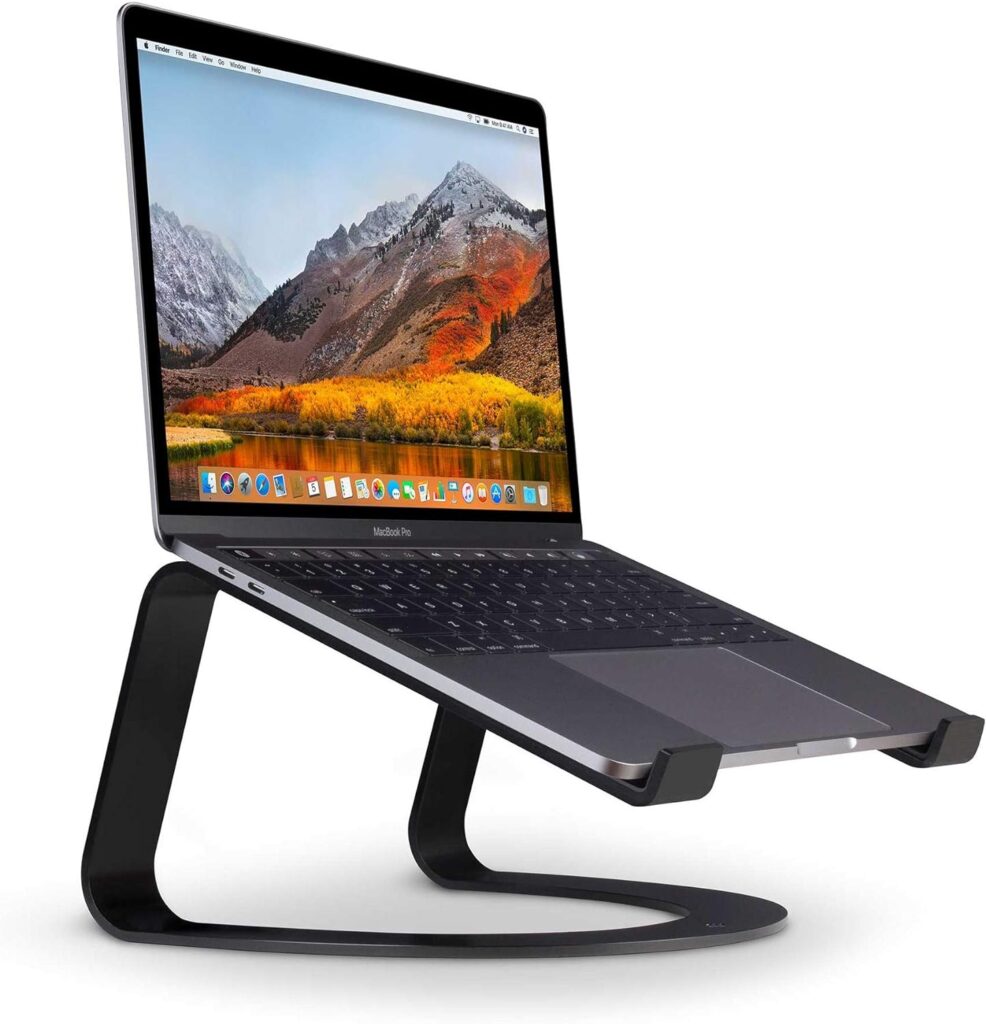 Twelve South Curve for MacBooks and Laptops | Ergonomic desktop cooling stand for home or office (matte black) , 10 x 10.5 x 6 inches