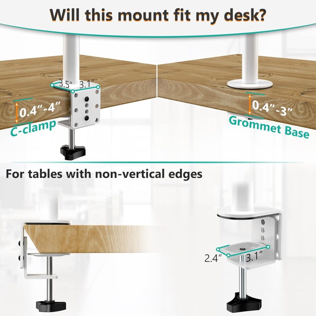 WALI Laptop Tray Desk Mount for 1 Laptop Notebook up to 17 inch, Fully Adjustable, 22 lbs Capacity with Vented Cooling Platform Stand (M00LP)