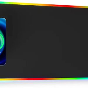 wireless charging rgb gaming mouse pad 10w led mouse mat 800x300x4mm 10 light modes extra large mousepad non slip rubber