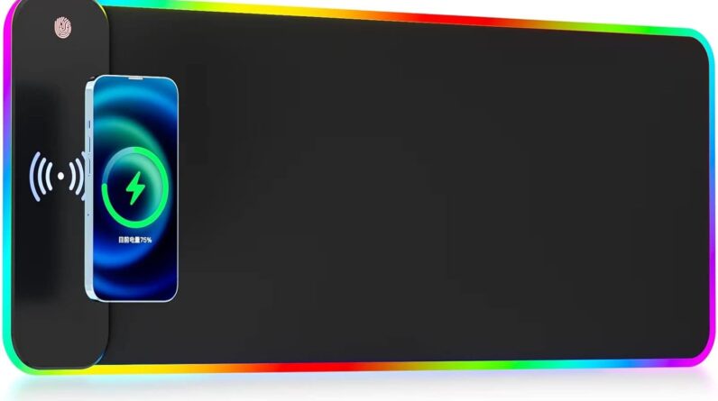 wireless charging rgb gaming mouse pad 10w led mouse mat 800x300x4mm 10 light modes extra large mousepad non slip rubber